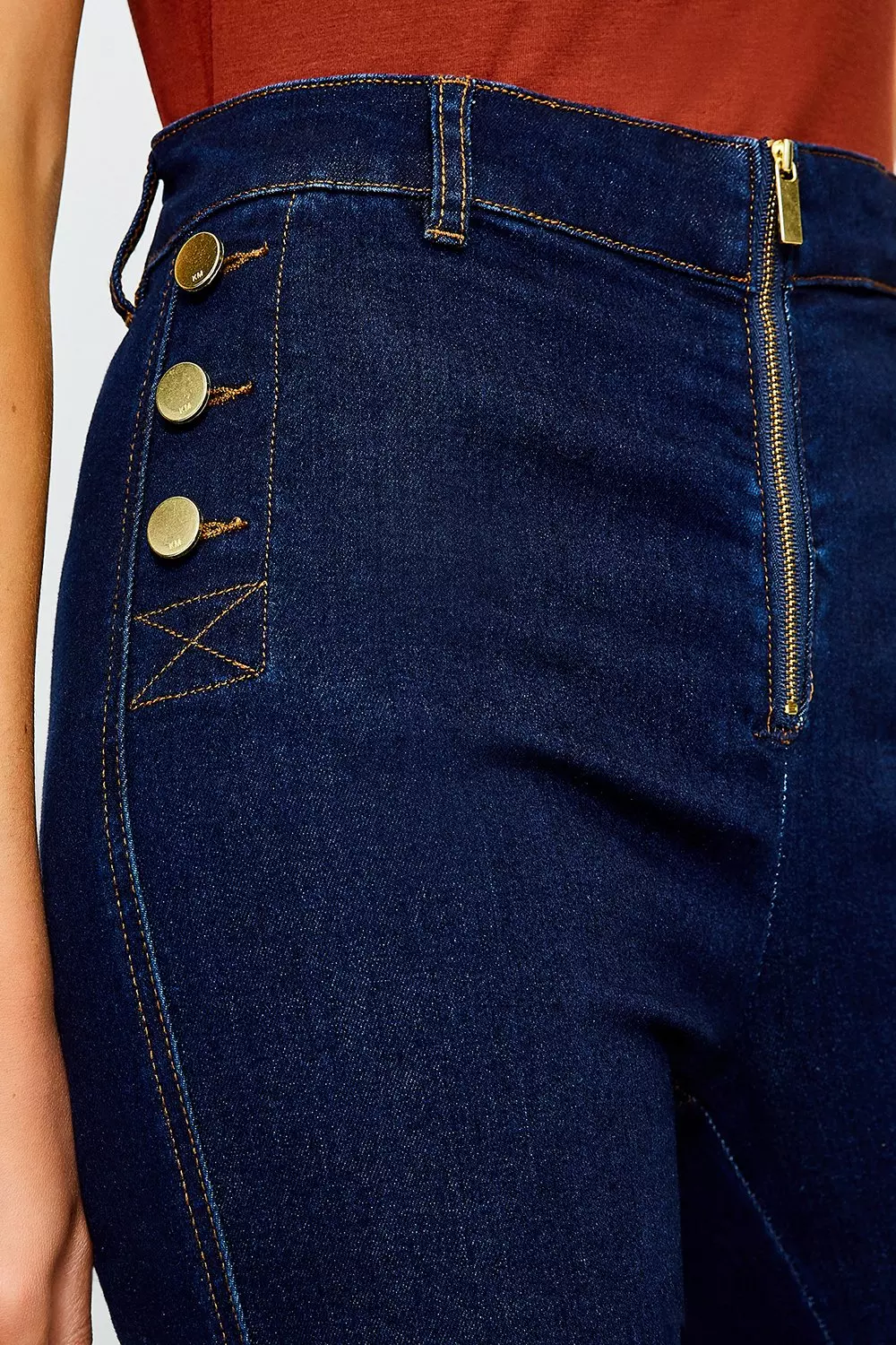 Zip Front Button Detail Jean Karen Millen